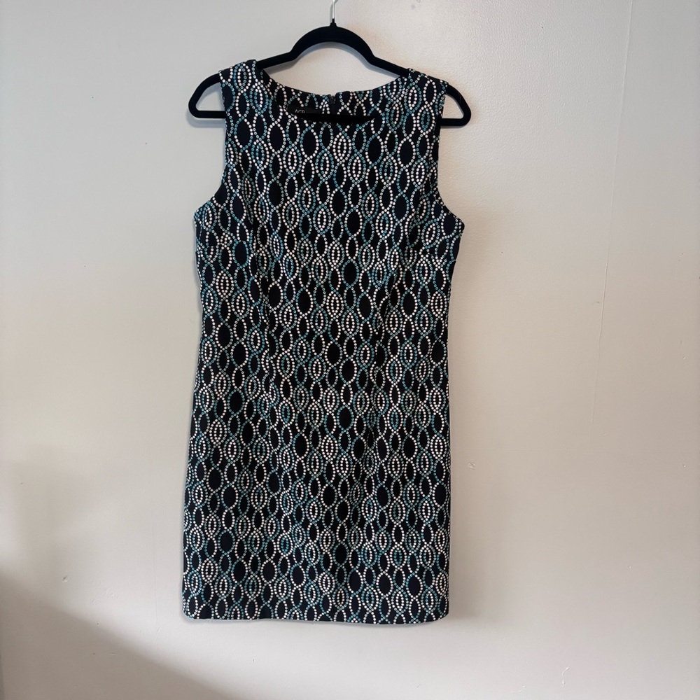 AGB Geometric Black and Blue Mini Dress